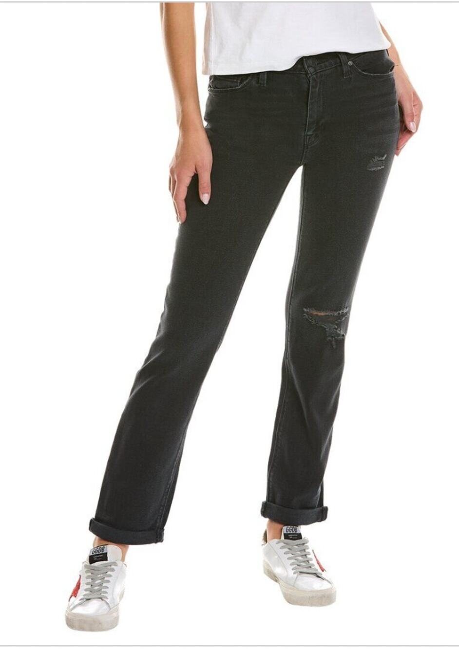 Hudson Womens Nico Straight Leg Jeans Size 26 US 2 Black Ash Mid Rise Ankle NWT